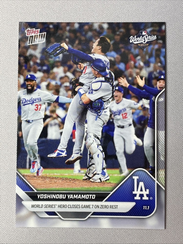 Yoshinobu Yamamoto 2025 MLB Topps NOW® Card 925 World Series Champions