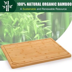 Homaxy Extra Large Organic Bamboo Cutting Boards for 24&Prime;L x 18&Prime;W, Natural