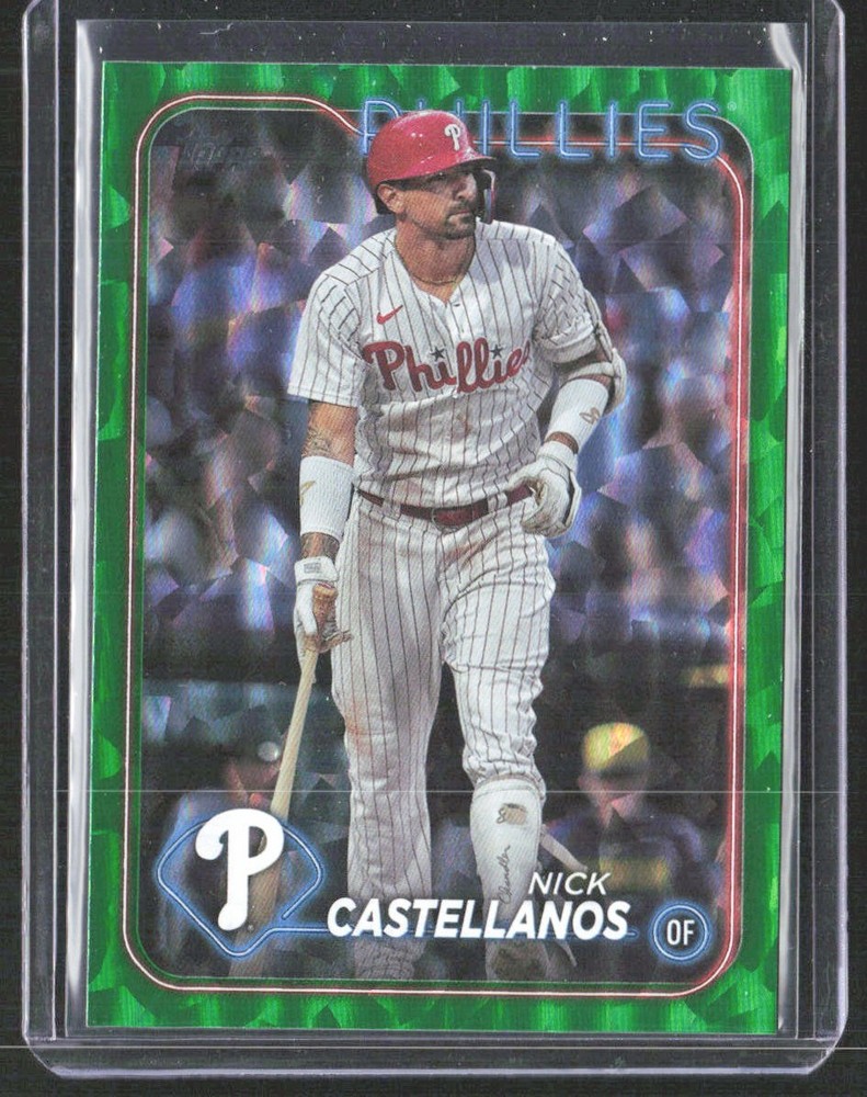 Nick Castellanos 2024 Topps Green Crackle Foil SN #/499