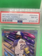 2023 Bowman&rsquo;s Best Shellacked Autographs Michael Harris II #SHA-MH /250 PSA 8