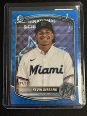 KEVIN DEFRANK 2025 BOWMAN CHROME BLUE WAVE REFRACTOR 1ST ROOKIE /150! Marlins