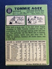 1967 Topps Baseball Tommie Agee Chicago White Sox Card #455