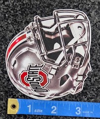 Ohio State Football Helmet Silver & Red Helmet Vinyl Decal / Sticker Water Resis