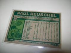 1977 TOPPS RC PAUL REUSCHEL AUTOGRAPH SIGNED AUTO #333 CHICAGO CUBS