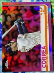 2019 Topps Chrome #64 Carlos Correa Pink Refractor