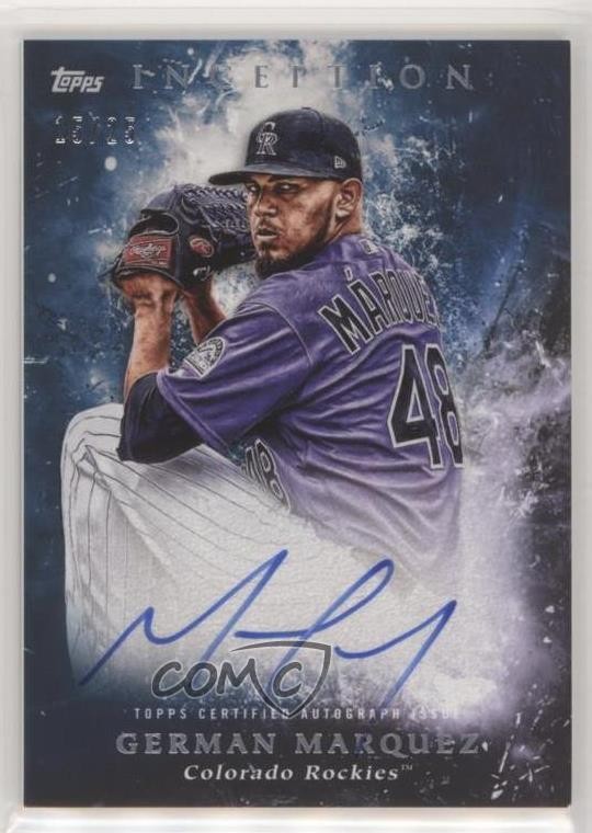 2018 Inception Rookie and Emerging Stars Blue 15/25 German Marquez Auto 2r5
