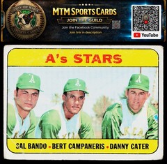 1969 Topps #556 A&rsquo;s Stars (Sal Bando / Bert Campaneris / Danny Cater)