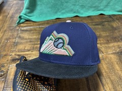 Colorado Rockies 10 Years Light Navy Black Corduroy New Era Fitted 7 5/8 PeachUV