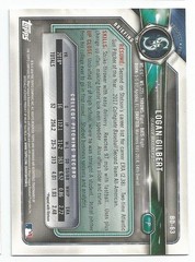 2018 Bowman Draft Sky Blue Logan Gilbert 1st Prospect #BD-63 Mariners #&rsquo;d /499