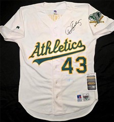 Dennis Eckersley signed Vintage Russell Oakland Athletics A&rsquo;s Jersey auto JSA