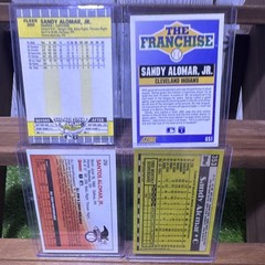 Sandy Alomar Jr. 4 Card Lot – ‘89 Fleer RC, ‘90 Topps, ‘91 Donruss, ‘91 Score
