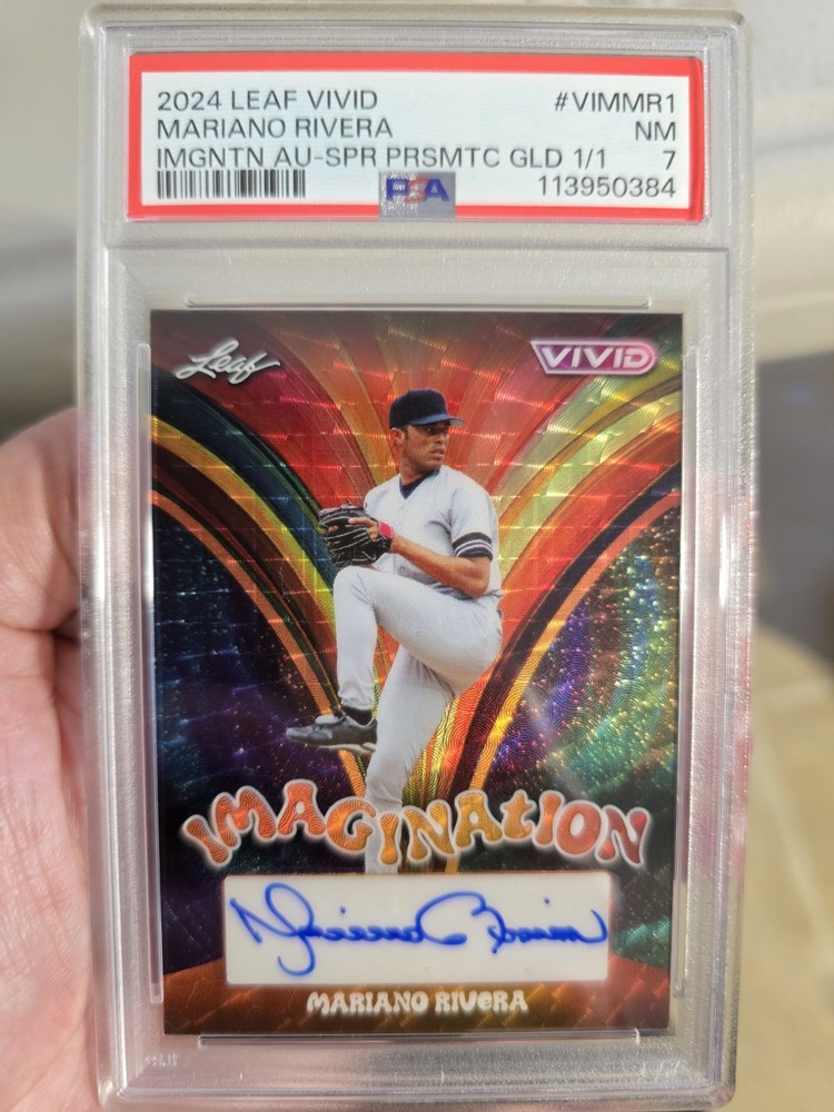 2024 Leaf Vivid « Vivid Imagination » Super Prismatic Gold 1/1 autographed card