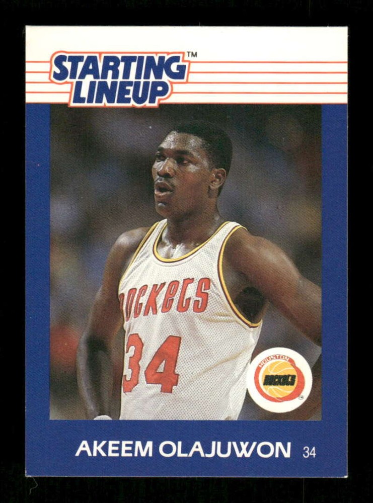 1988 Startling Lineup Card Akeem Olajuwon EXMT centered BXCP23