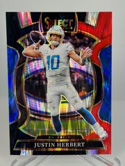 2025 Select – Concourse Justin Herbert #1 Red & Blue Shock Prizm