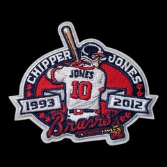 2013 Commemorative Patch Chipper Jones. Braves. Embroidered. Iron On. 4.5&Prime;x3.5&Prime;