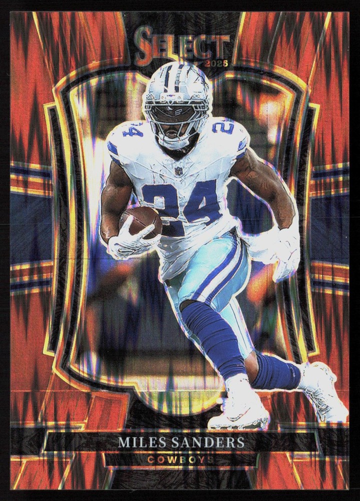 2025 Panini Select #198 Miles Sanders Black and Orange Prizm Shock