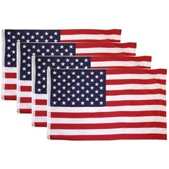 4 Pack Lot US Flag 3&prime; X 5&prime; Ft. USA 36 inches by 60 inches, Multicolor