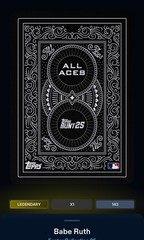 Tops Bunt DIGITAL Legendary All Aces BABE RUTH