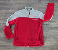 Alabama Crimson Tide Red Gray Stadium Athletic Fleece Full Zip Jacket Mens Large