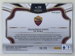 Francesco Totti 2025-26 Panini Select Serie A Bronze Checker Prizm /99 #239 Roma