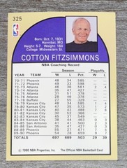 Cotton Fitzsimmons 1990-91 NBA Hoops Coach Suns #325 *E462*
