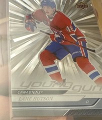 LANE HUTSON 2024-25 UPPER DECK SERIES 1 YOUNG GUNS OUTBURST SILVER RC #229