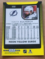 2021-22 O Pee Chee Platinum Neon Yellow Surge #102 Nikita Kucherov
