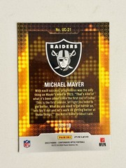 2023 Contenders Optic Michael Mayer Up And Coming Gold Prizm /10 RC Raiders SSP