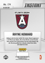 2026 Panini Instant WNBA #174 Rhyne Howard Atlanta Dream PRESALE