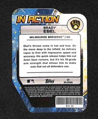 2025 Bowman Draft – Bowman in Action Brady Ebel #BIA-20 Milwaukee Brewers
