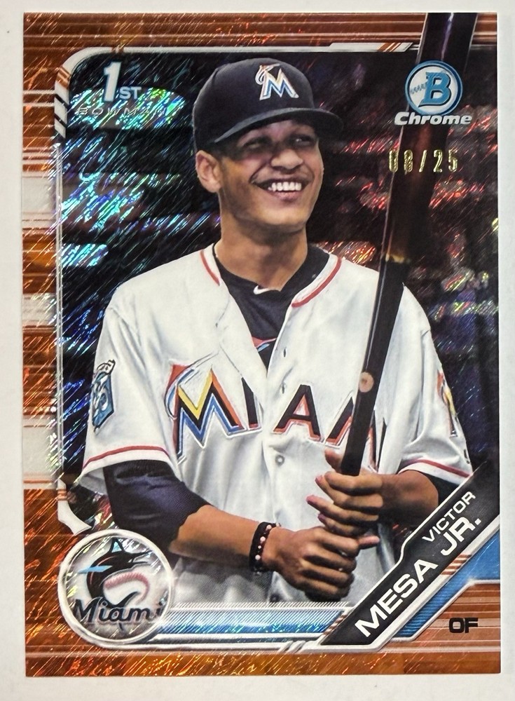 Victor Mesa Jr 2019 Bowman Prospects Orange Shimmer Recractor #d 8/25 #BP104 1st