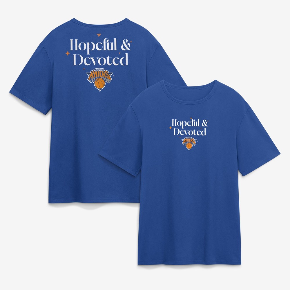 Men&rsquo;s Fanatics Blue New York Knicks Hopeful & Devoted Legacy Cotton T-Shirt