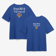Men&rsquo;s Fanatics Blue New York Knicks Hopeful & Devoted Legacy Cotton T-Shirt