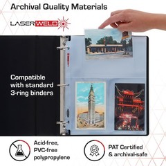 3-Pocket 4×6 Photo Sleeves for 3 Ring Binder | Archival Refill Pages | 50 Pack