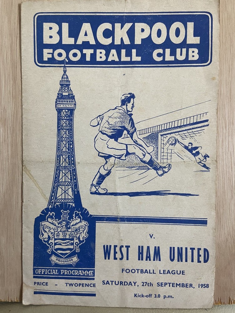 BLACKPOOL v WEST HAM UNITED, 27/09/1958, DIVISION 1,