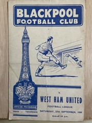 BLACKPOOL v WEST HAM UNITED, 27/09/1958, DIVISION 1,