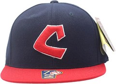 Cleveland Indians Fitted Hat Flat Bill 1975 Cooperstown Collection 11454