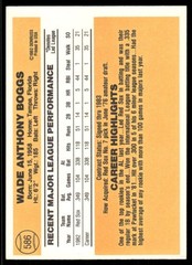 1983 Donruss #586 Wade Boggs Rookie Red Sox