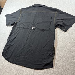 Columbia PFG Iowa Hawkeyes Embroidery Black Short Sleeve Button Up Sz XL