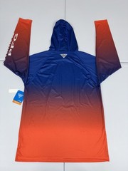 Men&rsquo;s Columbia Florida Gators PFG Tackle Hoodie Medium Blue Orange Omni-Shade UV