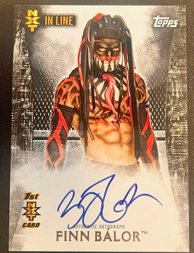 2015 Topps WWE Undisputed Finn Balor NXT In Line Demon On-Card Auto Black 11/50
