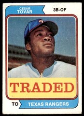 1974 Topps Cesar Tovar . Texas Rangers #538T
