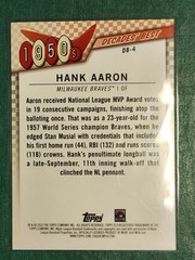2020 Topps Hank Aaron DB-4 Decades&rsquo; Best