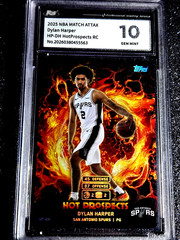 2025 Topps Match Attax Dylan Harper RC Rookie Holofoil MINT #HP-DH GEM 10 🔥🔥