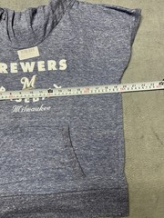 Milwaukee Brewers Women’s Soft As A Grape Blue Gray Funnel Neck Shirt MLB