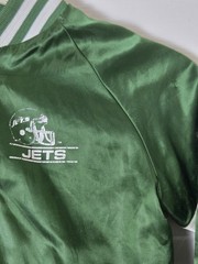 Vintage 80s Chalk Line New York Jets Satin Jacket Youth Size Small (6/7) Green