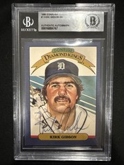1986 Donruss Diamond Kings Kirk Gibson Signed Card #1 BGS Slab Authentic Auto