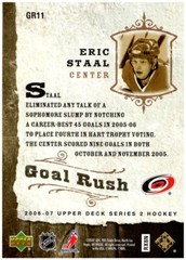 2006-07 Upper Deck #GR11 Eric Staal – Goal Rush FREE SHIPPING!