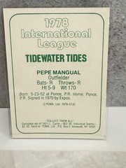 1978 Tidewater Tides TCMA – Pepe Mangual