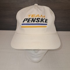 Vintage Team Penske Racing Trucker Hat Cap Snapback White Mesh Indy NASCAR Motor
